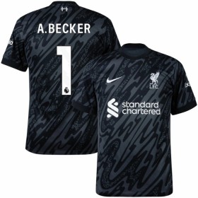 Camisola Liverpool A. Becker 1 Guarda Redes 2024-25 Preta Manga Curta